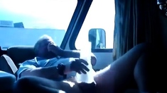 Truck driver masturbating