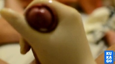 Nurse Handjob with wet latex gloves behind me part 2