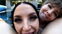 ANGELA WHITE Busty Bikini Threesome with