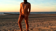 Naked at the beach