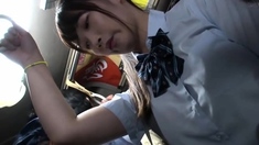 JAV - oppai Japanese school girl on a public train? groped