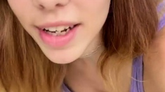 Petite amateur redheaded teen pisses and sucks cock