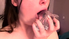 Small titted babe toys her pussy on webcam