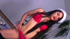 Brunette Milf In Red Stockings Webcam Toying