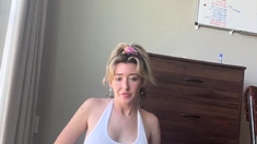 Blonde Teen Solo Masturbating On Webcam