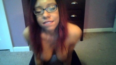 European amateur redhead masturbates on webcam