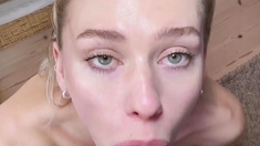 Big cock loving amateur blonde rides dick anally