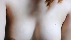 Great Big Boobs On Masturbating Redhead