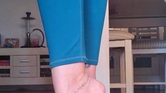 Cute teen girl enjoys foot fetish