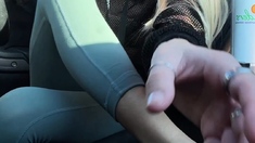 Blonde in stockings foot fetish and pussy pounding