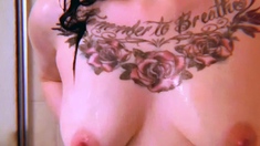 Busty brunette solo masturbation