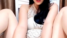 Amateur asian toyer toying at home