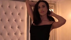 Cute curly brunette solo webcam masturbation