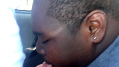 Chubby Gay Interracial Blowjob in Public