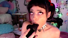 Stacked brunette goes solo toys and masturbation