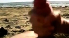 Big titty blowjob on the beach