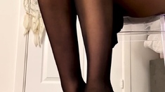 Beautiful Amateur Milf In Nylons Teasing Her Thick Body