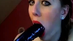 Big Dildo Blowjob By Aurelie On Webcam
