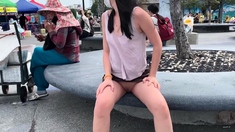 Brunette Amateur Fucked Doggystyle Outdoors On Public Stairs