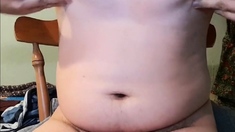 Chubby Crossdresser Twink Shows Off Belly