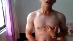 Asian Twink Masturbates And Cums On Webcam