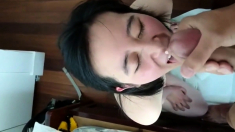 Naughty Asian GF Blows Cock And Gets A Gooey Facial