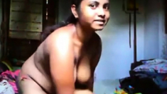 Indian Teen with Saggy Breasts and large nipples