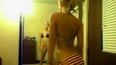 Dance! Teen does a mirror dance on webcam