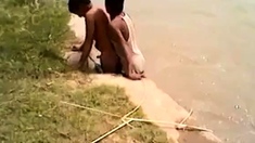 Indian gay boys fucking fun near river