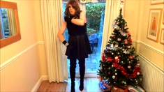 Alison In Thigh Boots - Wanking Under The Christmas Tree