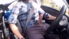 Cumming in car