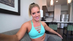 Big booty MILF stepmom hops onto a cock after training