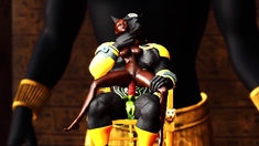 Anubis fucks hard a sexy slave ebony in an egyptian temple